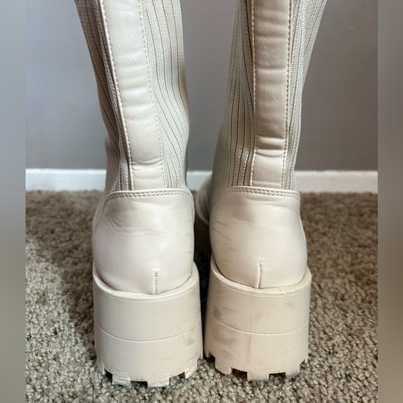 Madden Girl Cream Combat Boots - Picture 6 of 8